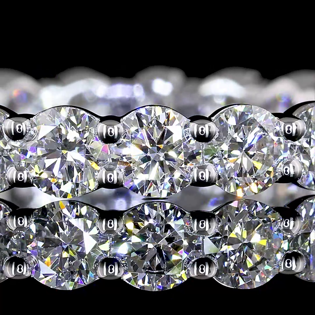 4.27 Cts 14k White Gold Oval Shape 3/4 Band Eternity Band - Image 3