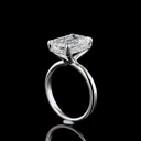 5.34 Cts 14k White Gold Emerald Shape Hidden Halo Ring - Image 2