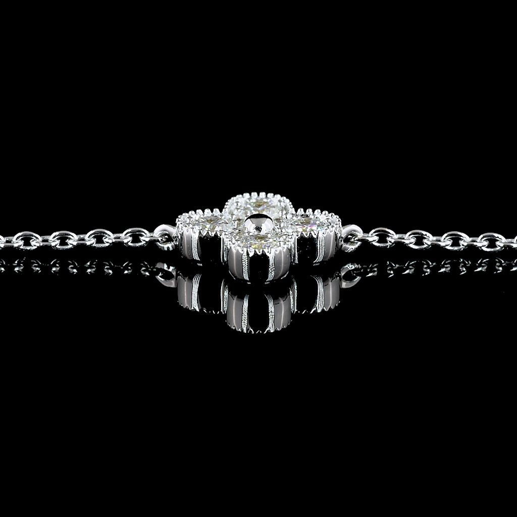 1.76 Cts 18k White Gold Round Shape Station Necklace - Image 4