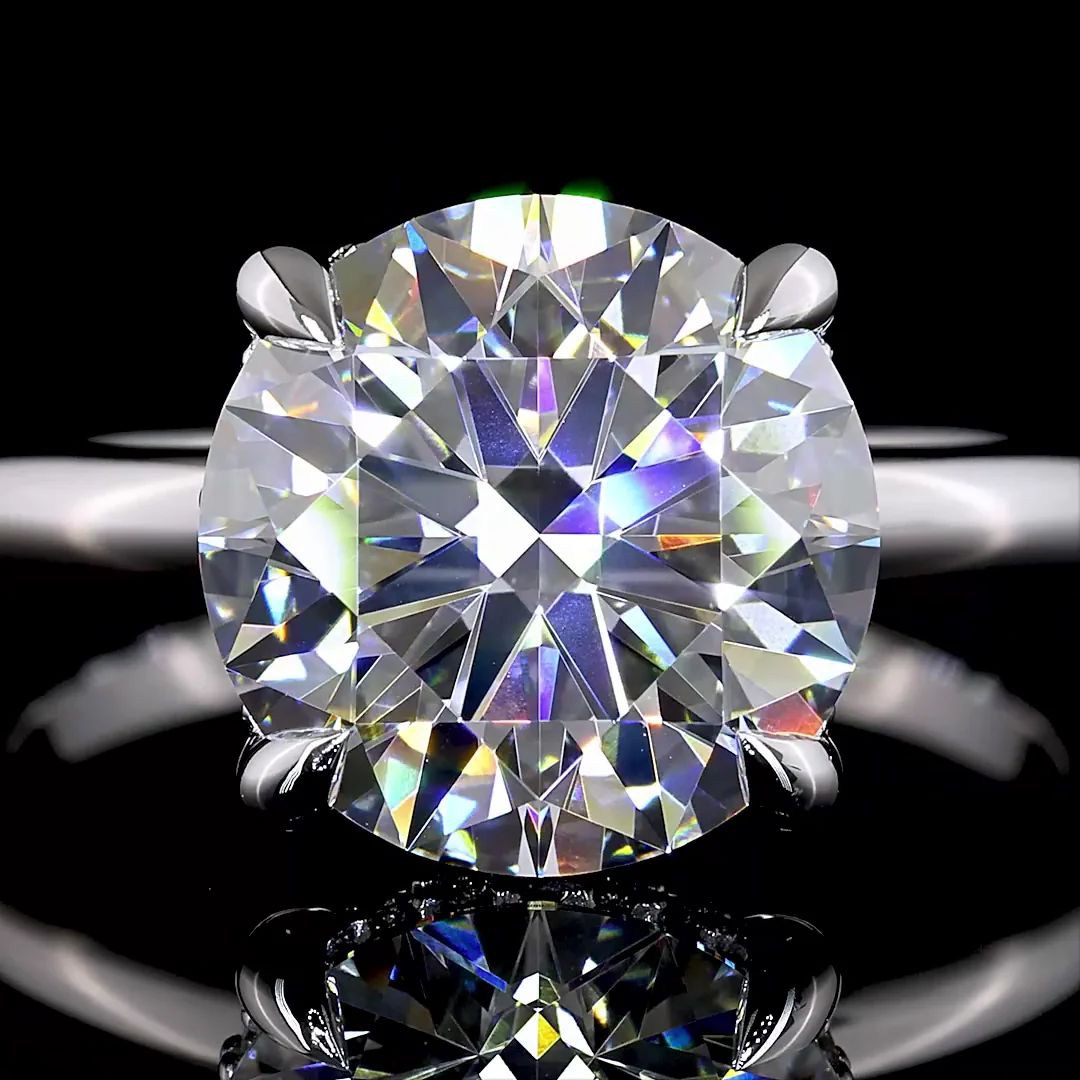 4.1 Cts 14k White Gold Round Shape Hidden Halo Ring - Image 3