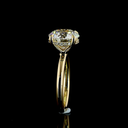 4.16 Cts 14k Yellow Gold Round Shape Hidden Halo Ring - Image 2