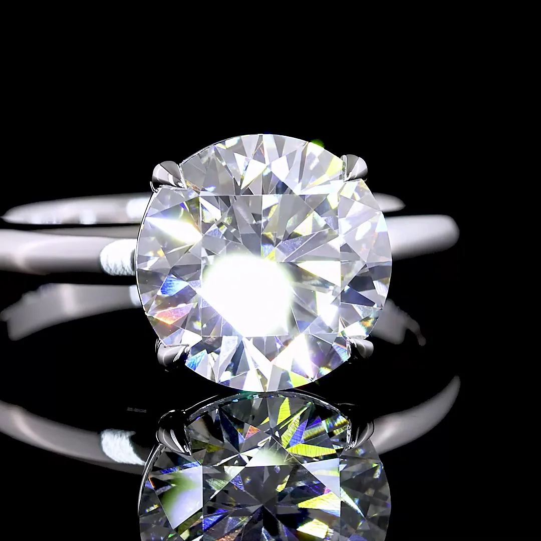 3 Cts 14k White Gold Round Shape Solitaire Ring - Image 3