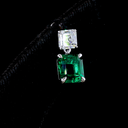 5.75 Cts 14k White Gold Asscher Shape Hanging Earring - Image 4