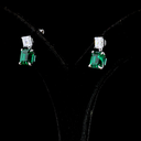 5.75 Cts 14k White Gold Asscher Shape Hanging Earring - Video