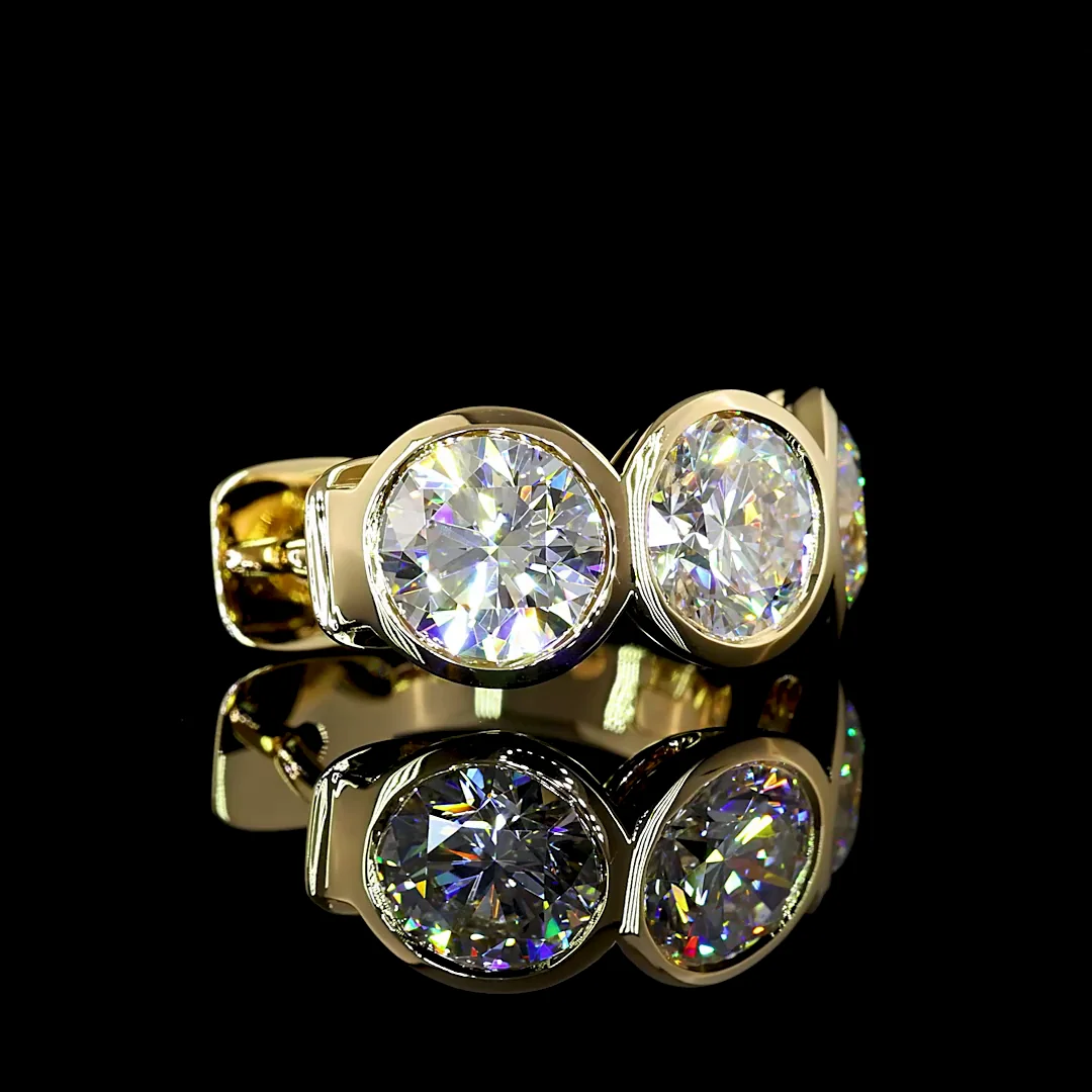 5.07 Cts 14k Yellow Gold Round Shape Huggies Earring - Image 2