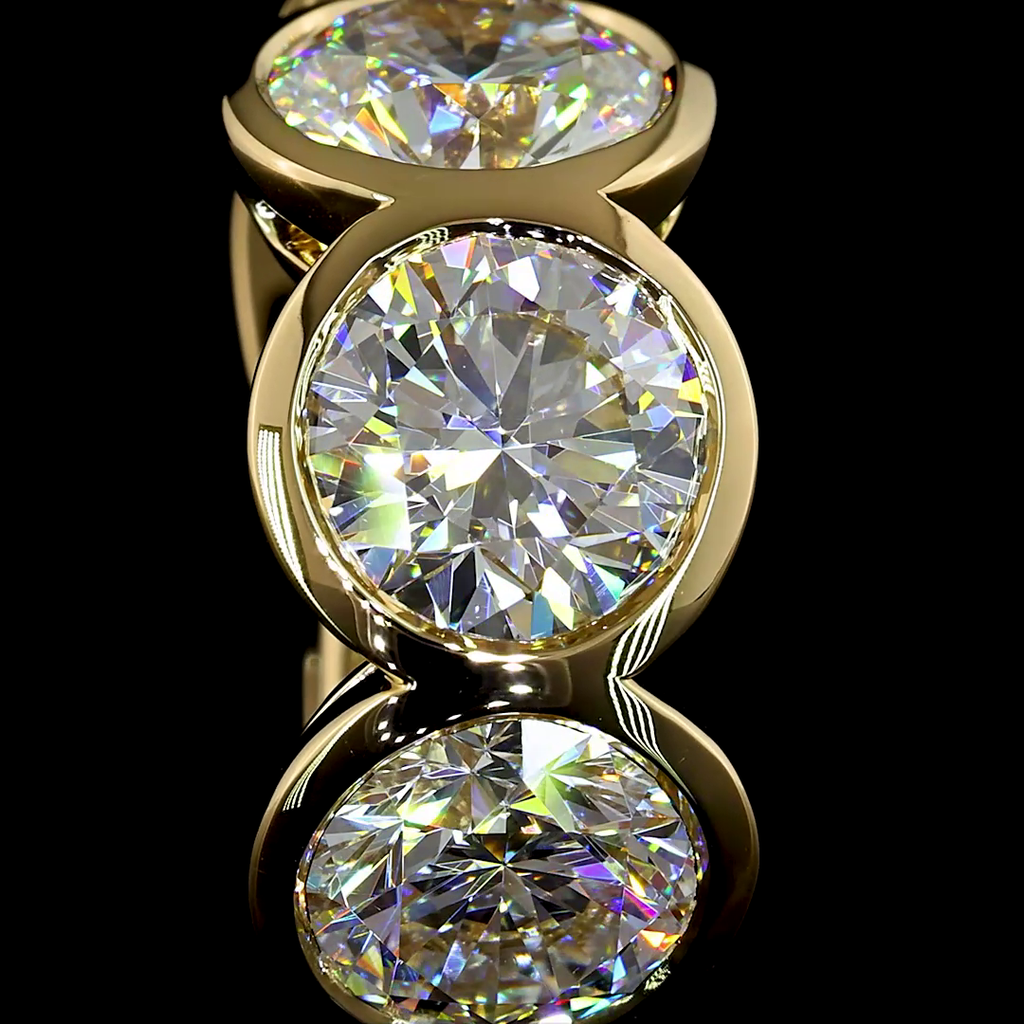 5.07 Cts 14k Yellow Gold Round Shape Huggies Earring - Image 3
