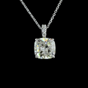2.97 Cts 14k White Gold Cushion Brilliant Shape Pendant Pendant - Image 3