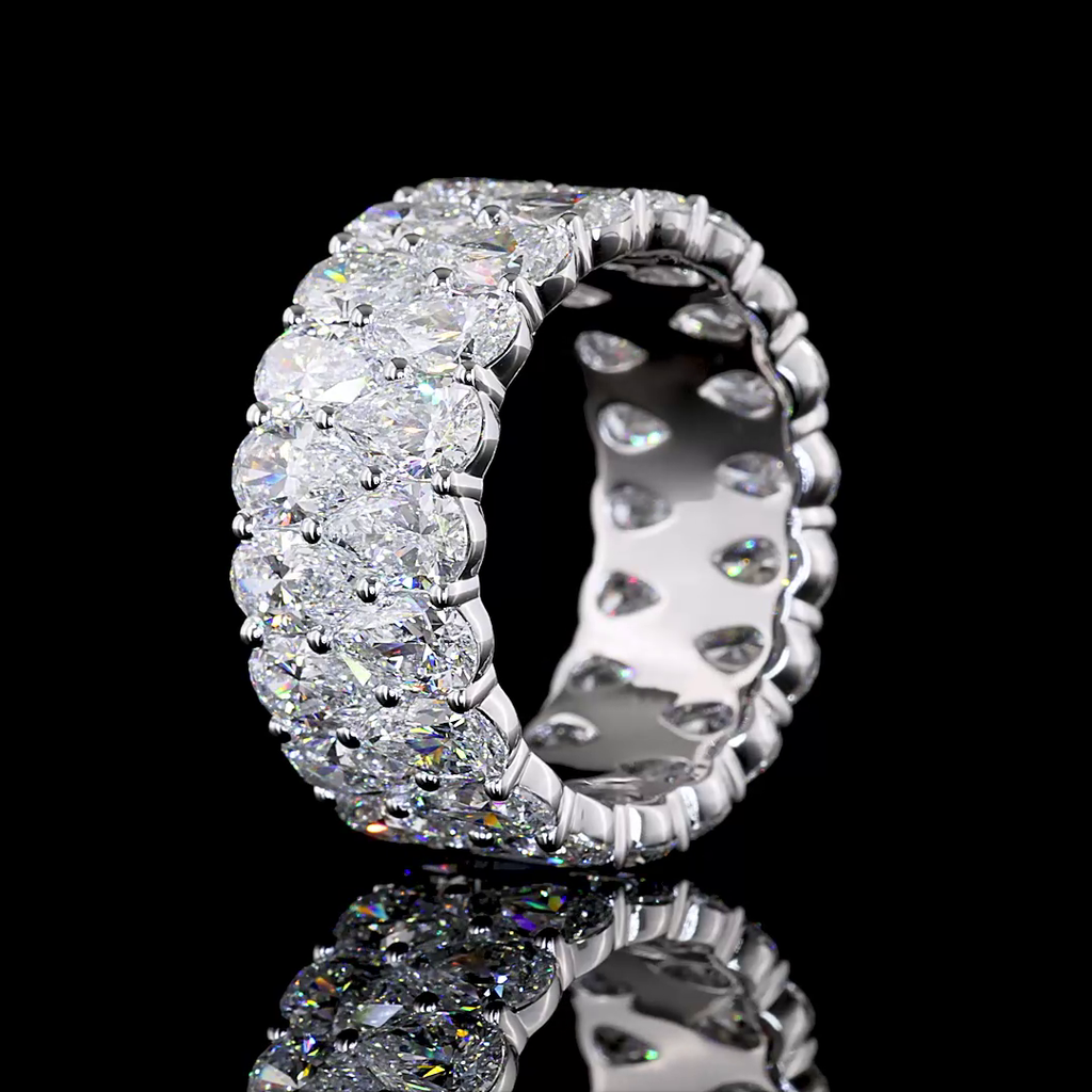 10.01 Cts 14k White Gold Pear Shape Eternity Band Eternity Band - Image 4