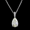1.86 Cts 14k White Gold Pear Shape Pendant Pendant - Image 3