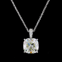 3.1 Cts 14k White Gold Cushion Brilliant Shape Pendant Pendant - Image 3