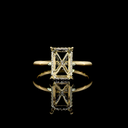 3.18 Cts 14k Yellow Gold Emerald Shape Hidden Halo Ring - Image 3