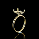 3.18 Cts 14k Yellow Gold Emerald Shape Hidden Halo Ring - Image 4