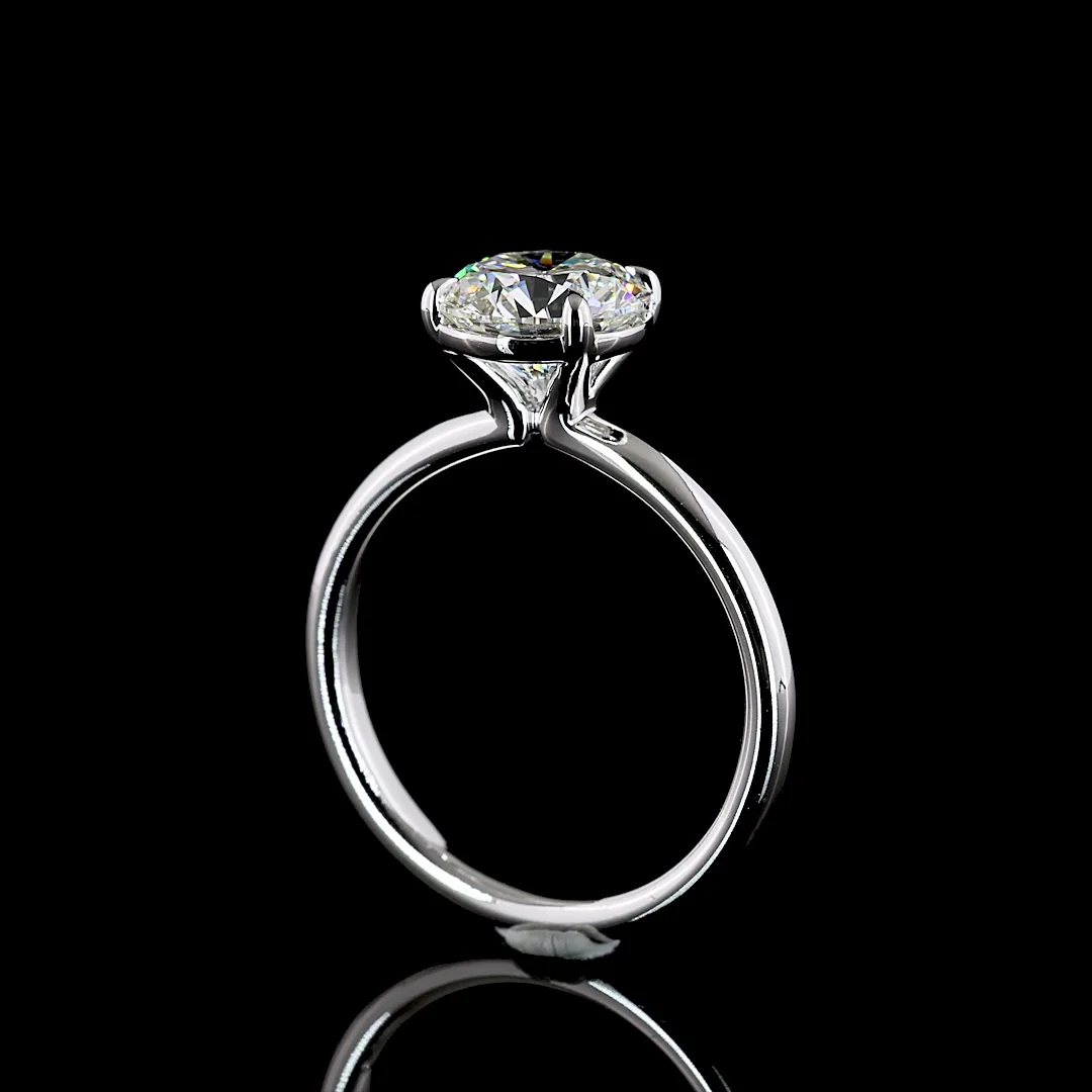 2 Cts 14k White Gold Round Shape Solitaire Ring - Image 2