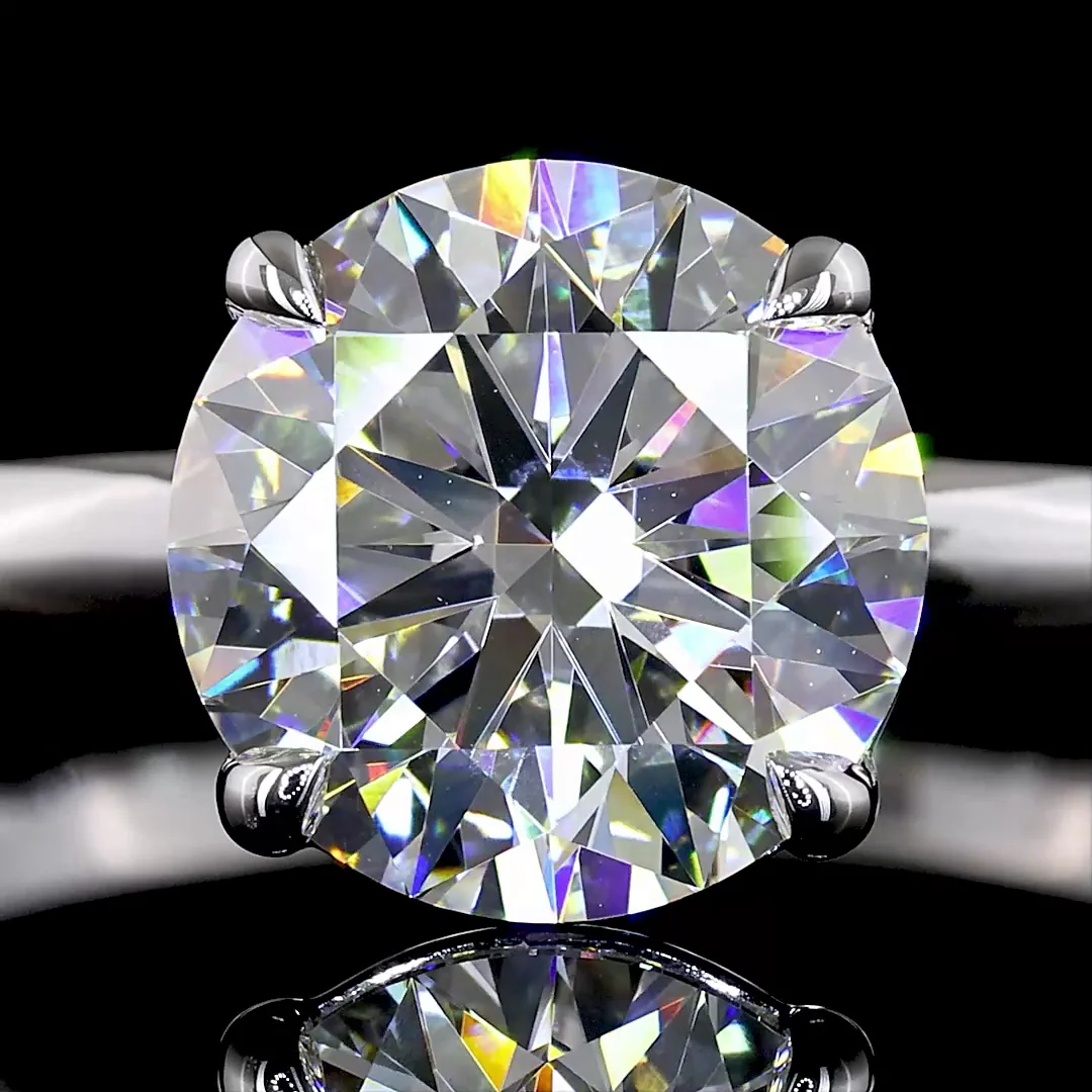 2 Cts 14k White Gold Round Shape Solitaire Ring - Image 3