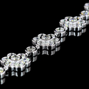 7.65 Cts 18k White Gold Round Shape Station Line Tennis Bracelet - Image 2