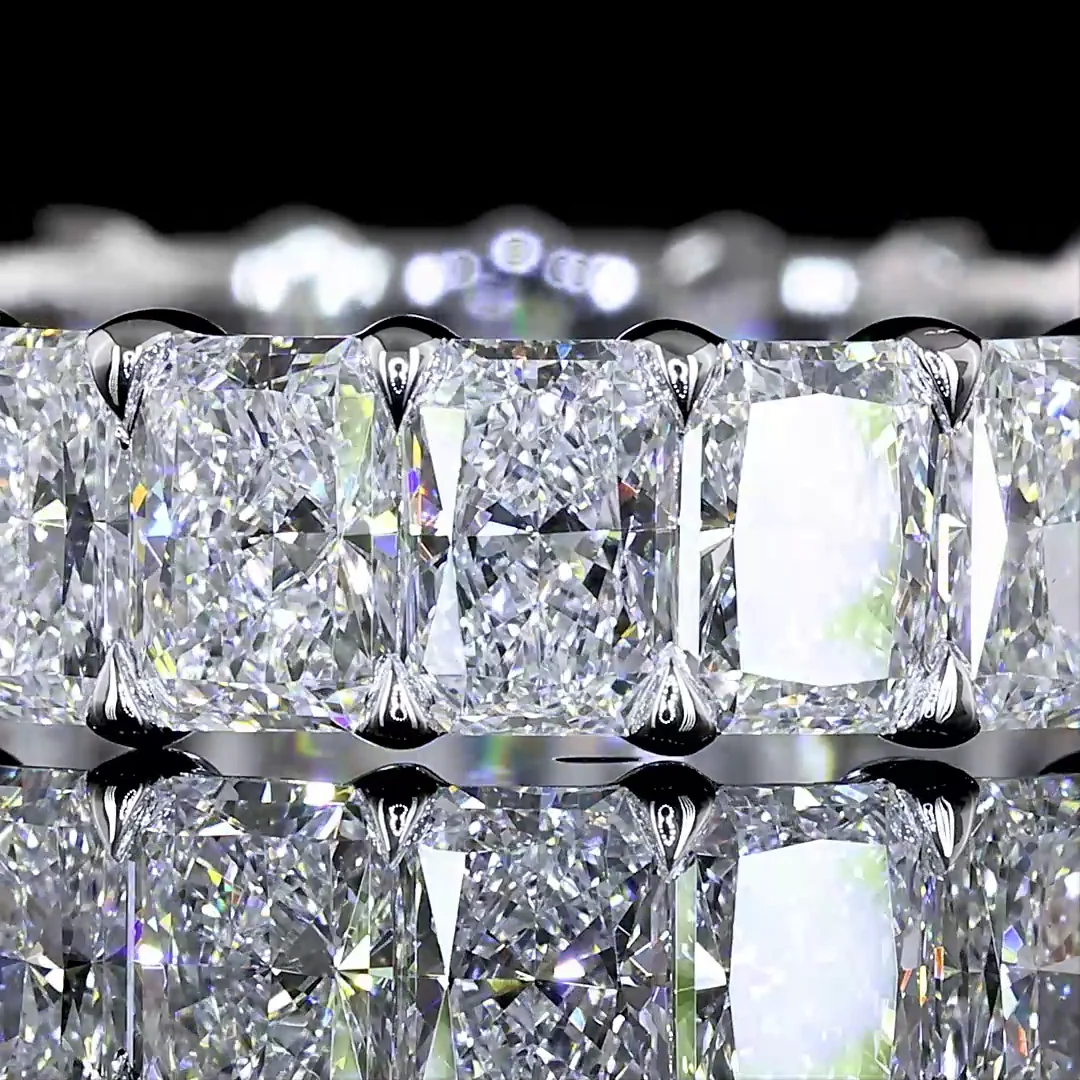 3.57 Cts 14k White Gold Radiant Shape Eternity Band Eternity Band - Image 3