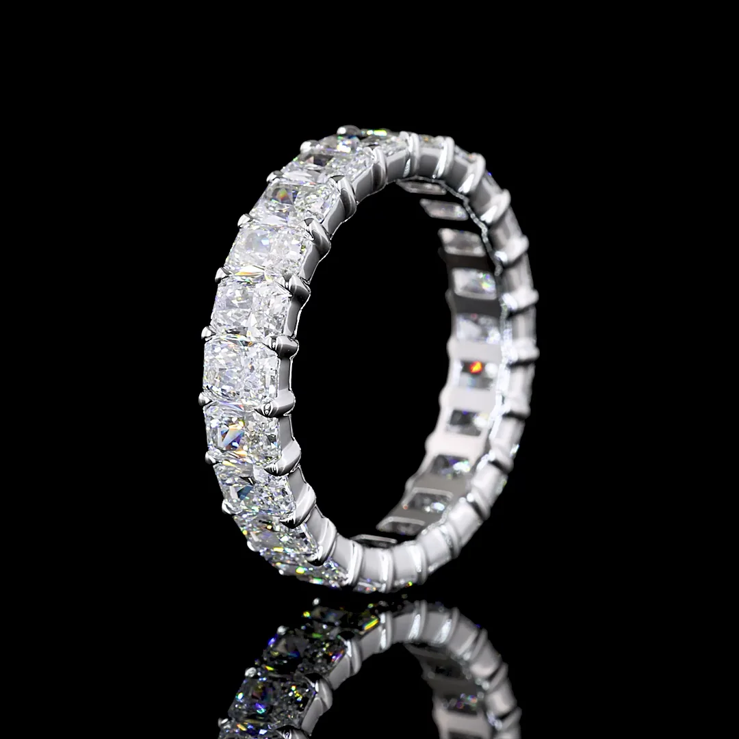 3.57 Cts 14k White Gold Radiant Shape Eternity Band Eternity Band - Image 4
