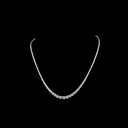 10.21 Cts 14k White Gold Round Shape Riviera Necklace - Video