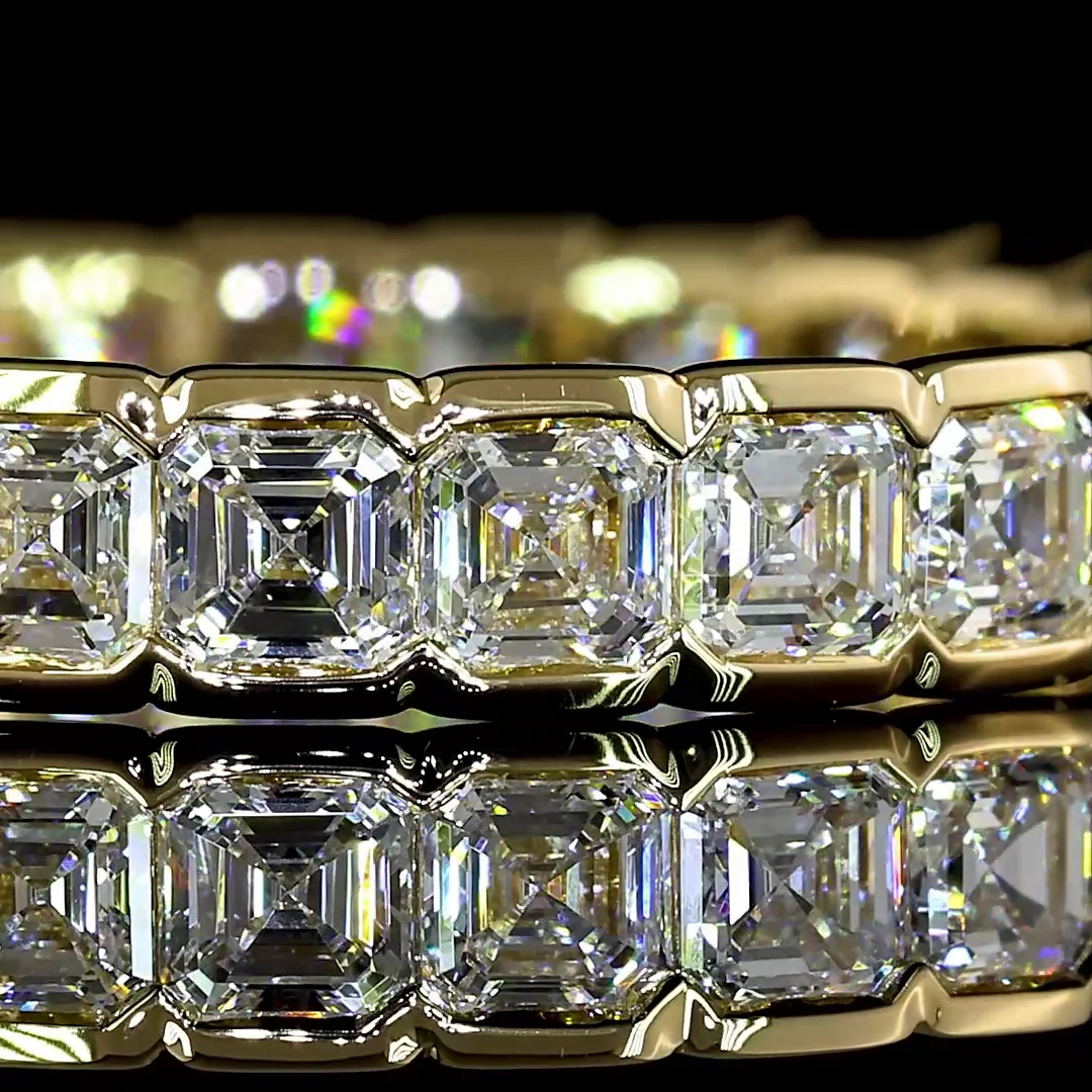 2.07 Cts 14k Yellow Gold Asscher Shape Eternity Band Eternity Band - Image 3