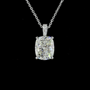 3.49 Cts 14k White Gold Cushion Brilliant Shape Pendant Pendant - Image 3