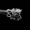 3.64 Cts 14k White Gold Cushion Brilliant Shape Pendant Pendant - Image 2