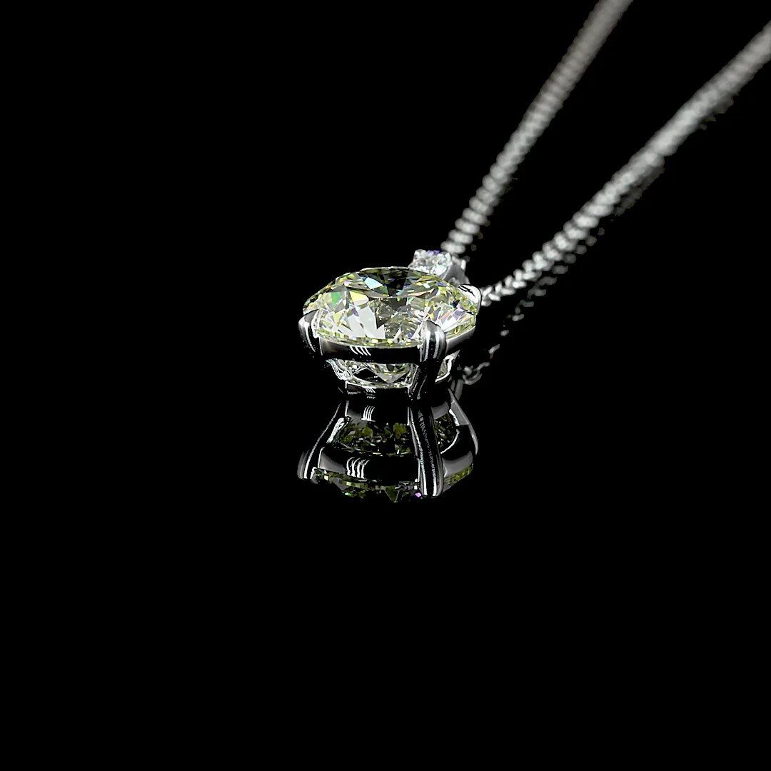 1.34 Cts 14k White Gold Round Shape Pendant Pendant - Image 4