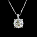 2.56 Cts 14k White Gold Round Shape Pendant Pendant - Image 3