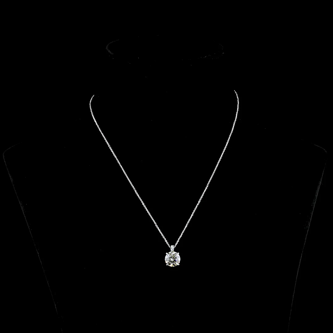 2.56 Cts 14k White Gold Round Shape Pendant Pendant - Video