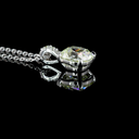 1.57 Cts 14k White Gold Antique Cushion Shape Pendant Pendant - Image 2