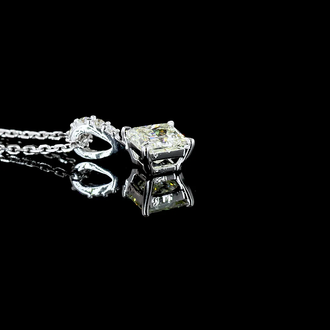 2.83 Cts 14k White Gold Princess Shape Pendant Pendant - Image 2