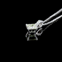 2.83 Cts 14k White Gold Princess Shape Pendant Pendant - Image 4