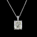 4.1 Cts 14k White Gold Radiant Shape Pendant Pendant - Image 3