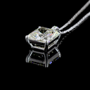 4.1 Cts 14k White Gold Radiant Shape Pendant Pendant - Image 4
