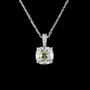 2.08 Cts 14k White Gold Antique Cushion Shape Pendant Pendant - Image 3