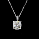 3.4 Cts 14k White Gold Cushion Modified Shape Pendant Pendant - Image 3