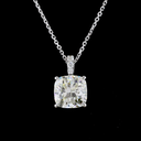 2.96 Cts 14k White Gold Cushion Modified Shape Pendant Pendant - Image 3