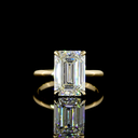 5.26 Cts 14k Yellow Gold Emerald Shape Hidden Halo Ring - Video