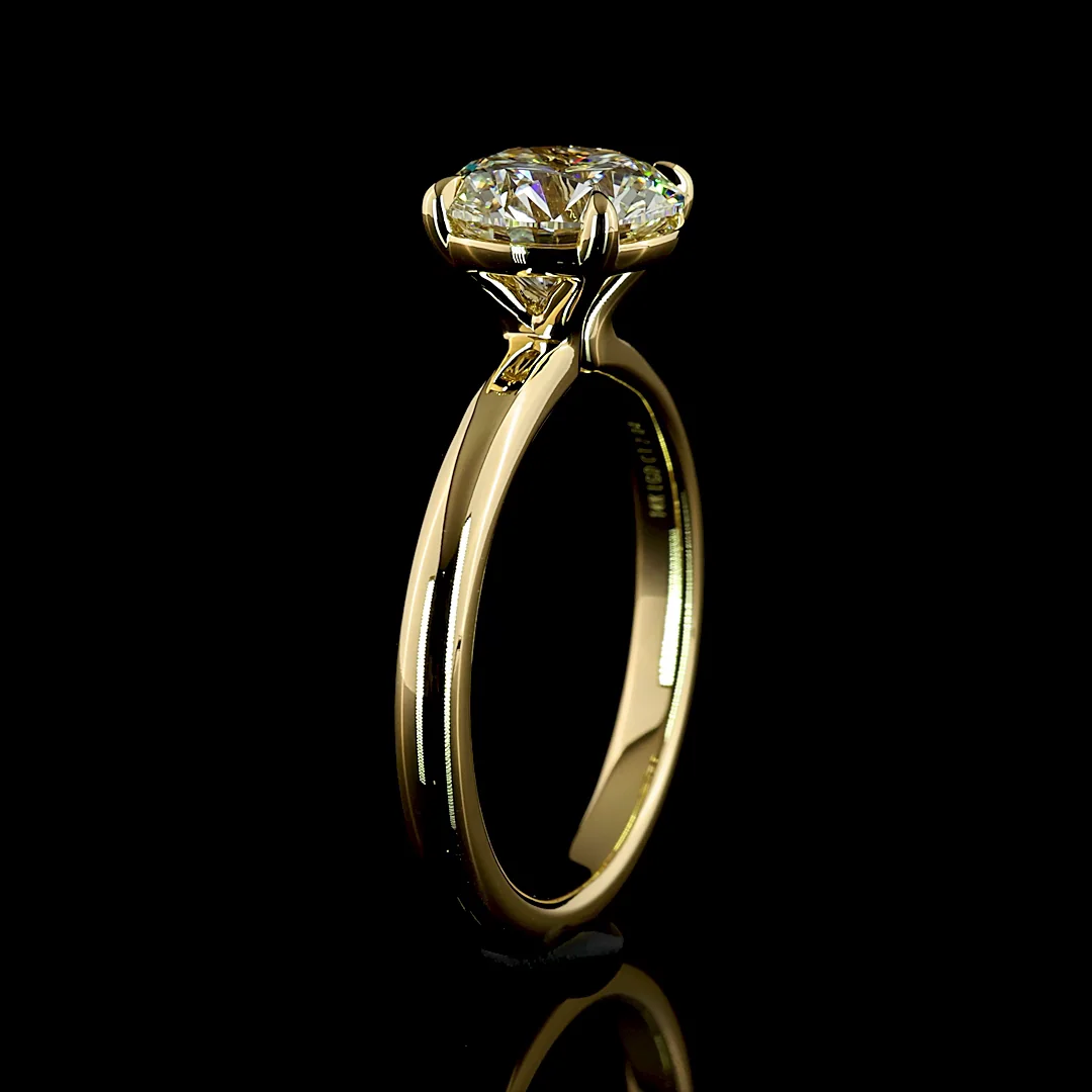 2.04 Cts 14k Yellow Gold Round Shape Solitaire Ring - Image 4