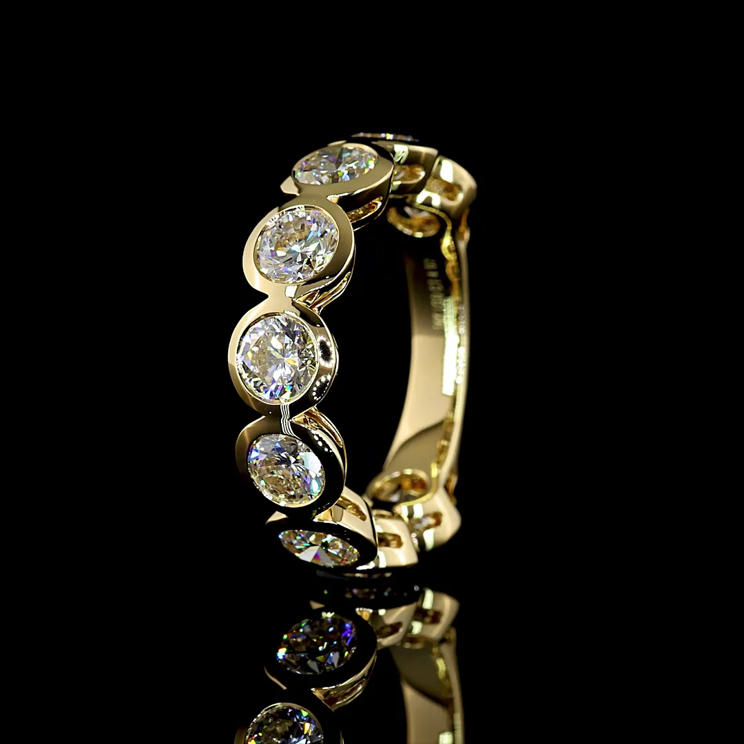 4.02 Cts 14k Yellow Gold Round Shape 3/4 Band Eternity Band - Image 4