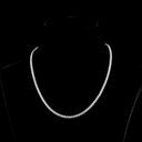 13.76 Cts 14k White Gold Round Shape Tennis Necklace - Video
