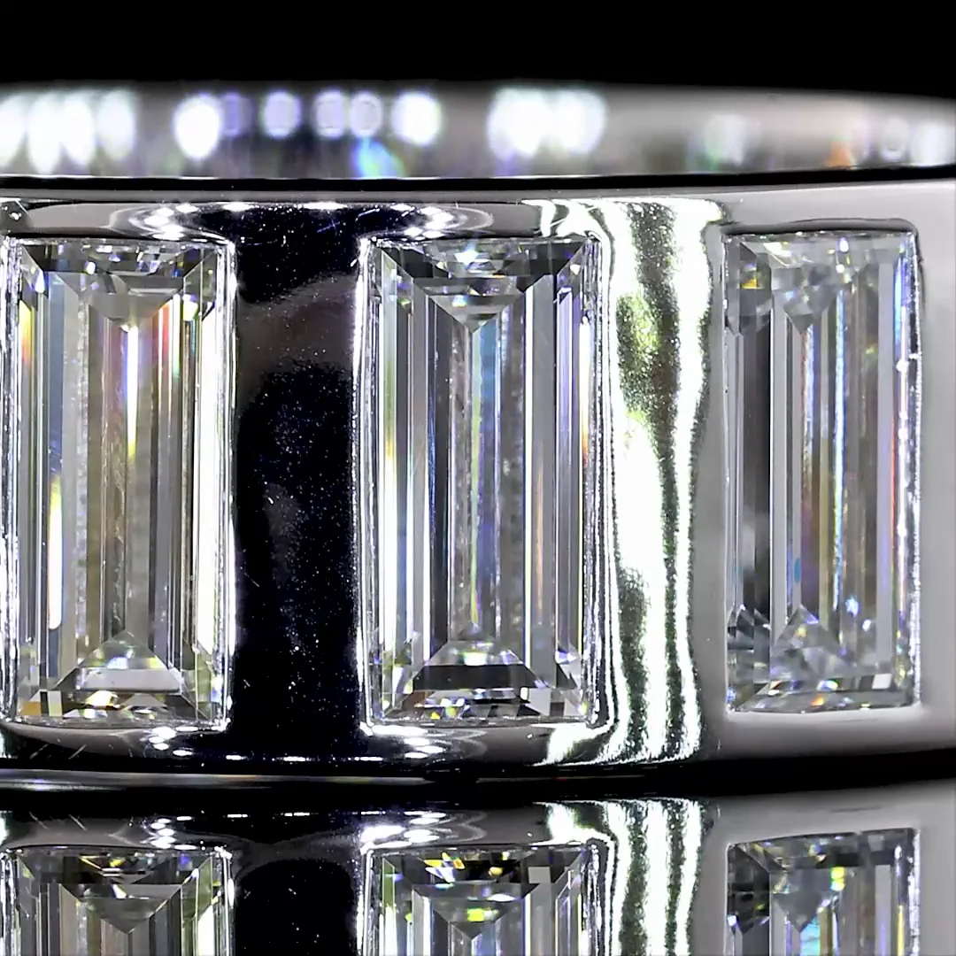 4.24 Cts 14k White Gold Baguette Shape Eternity Band Eternity Band - Image 3