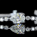 4.56 Cts 14k White Gold Pear Shape Station Line Tennis Bracelet - Image 2