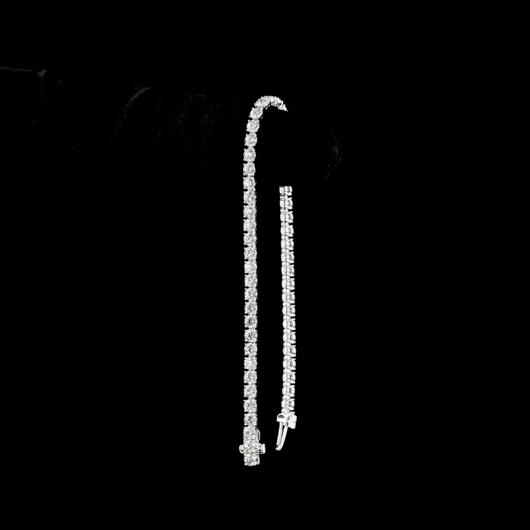4.99 Cts 14k White Gold Round Shape Tennis Bracelet - Image 3