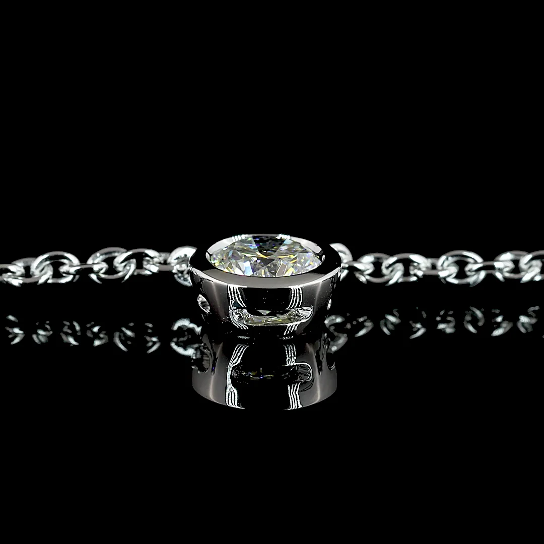 2.87 Cts 14k White Gold Round Shape Station Necklace - Image 4