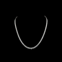15.07 Cts 14k White Gold Round Shape Riviera Necklace - Video