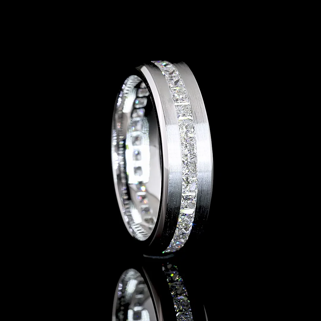 1.88 Cts 14k White Gold Princess Shape Eternity Band Eternity Band - Image 2