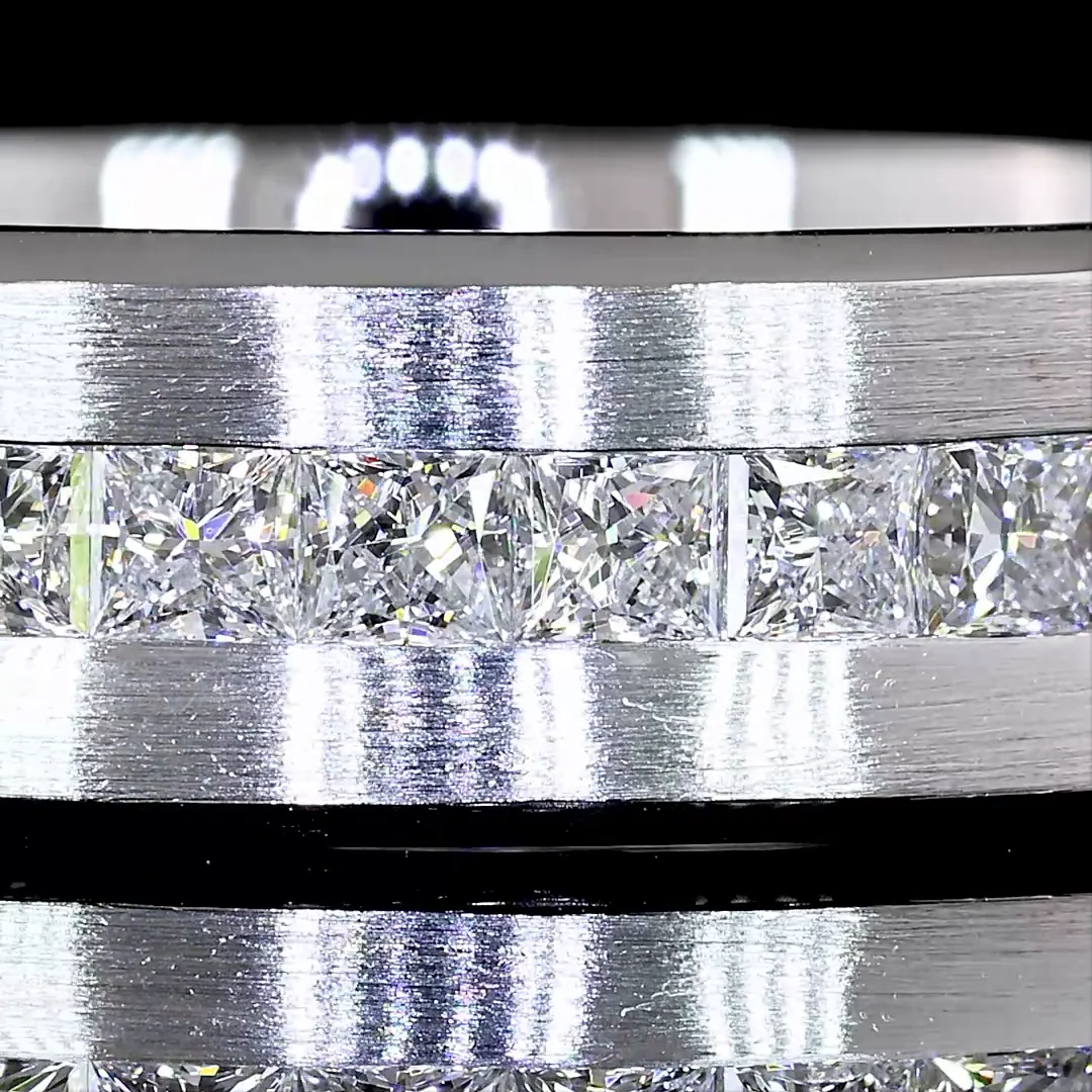 1.88 Cts 14k White Gold Princess Shape Eternity Band Eternity Band - Image 3