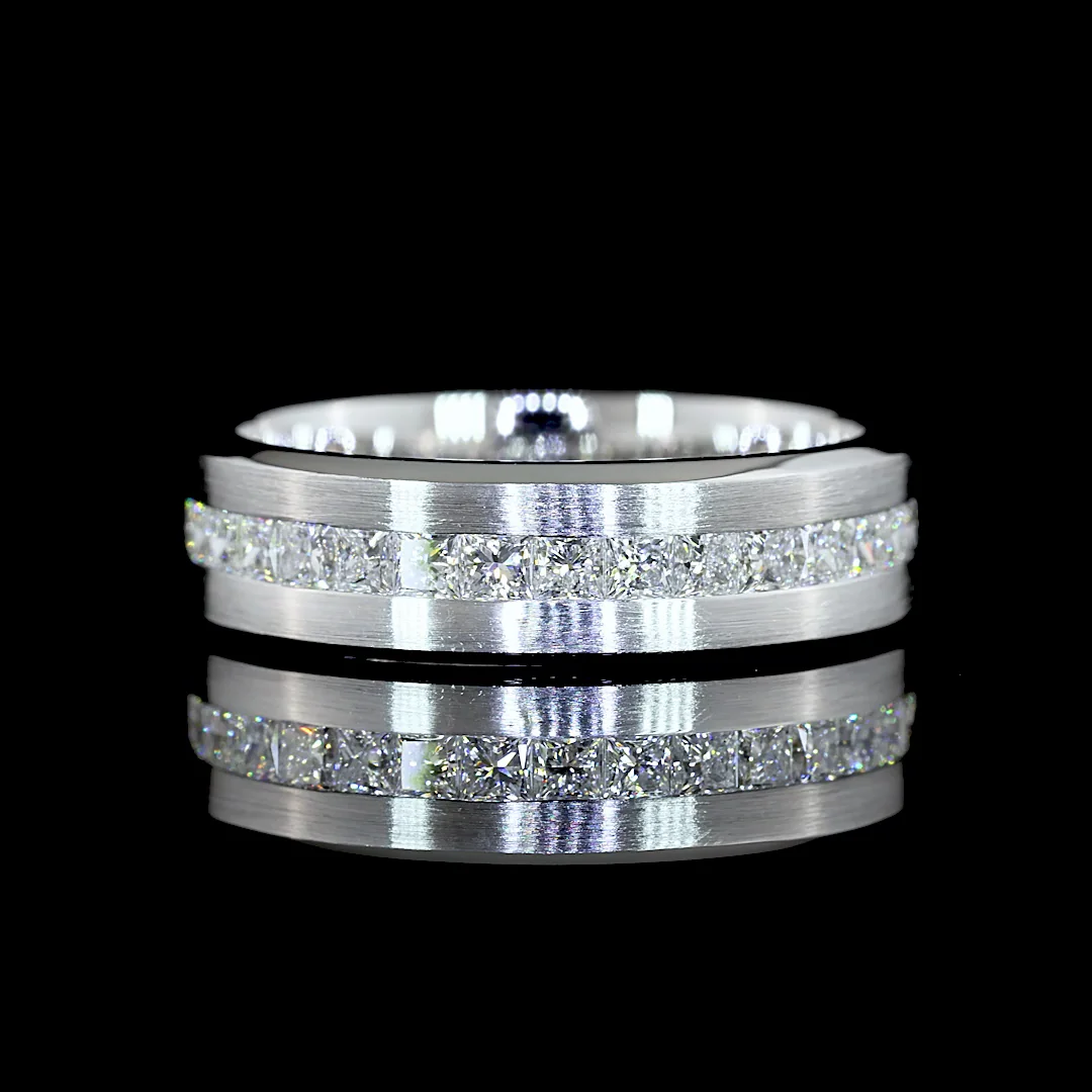 1.88 Cts 14k White Gold Princess Shape Eternity Band Eternity Band - Video