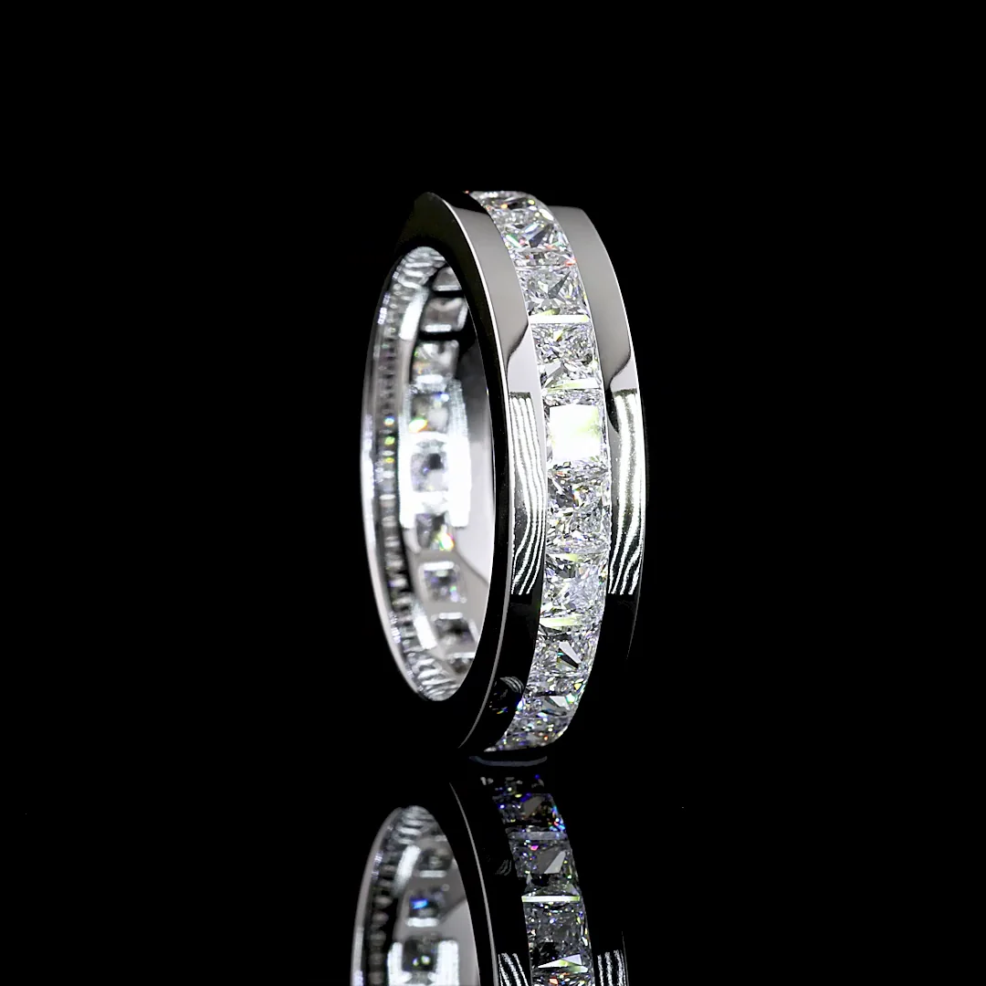 4.36 Cts 14k White Gold Princess Shape Eternity Band Eternity Band - Image 2