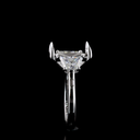 6.39 Cts 14k White Gold Radiant Shape 3 Stones Ring - Image 2